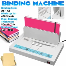 

220V Automatic Hot Melt Binding Machine A3 A4 A5 Book Envelope Electric Metal Thermal Binder 100W Stapling Thickness 480 Sheets
