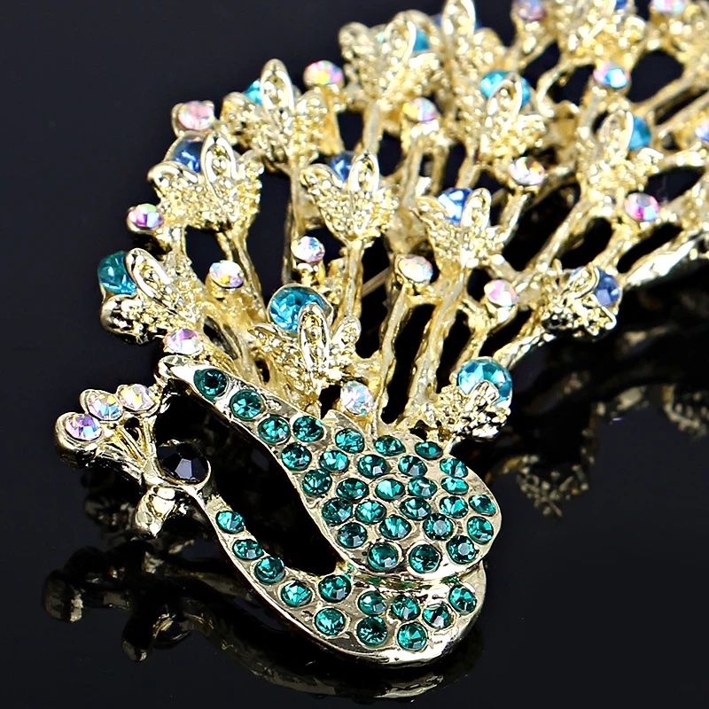

European and American Explosion Style Brooch fashion Peacock Pin High-grade Painted Corsage Female Wedding brooch jewellery