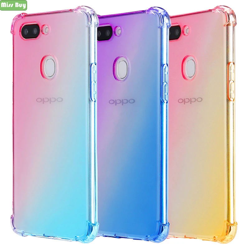 

Ultra-thin Phone Case For OPPO Realme X In Fitted Case Transparent Gradient Soft Silicone Shell For OPPO RealMe X Back Cover