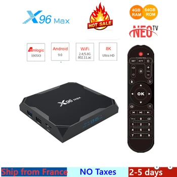 

Best neox iptv box X96 Max Plus Android 9.0 TV BOX 4/64 GB Amlogic S905X3 media player neo tv pro smart ip tv set top box