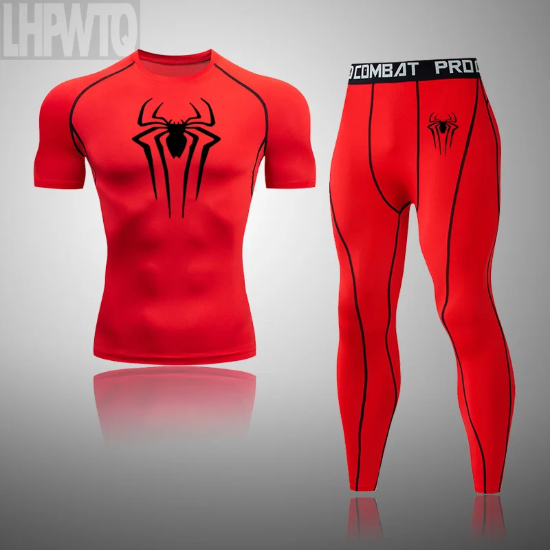 Quick Dry Spiderman Men's Tight Sets Compression Suits Basketball ...