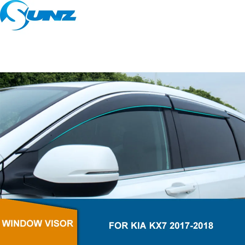 

Smoke Side window deflectors rain guards For KIA KX7 2017 2018 Car styling Window Wind Deflector Visor Rain Sun Guard Vent SUNZ