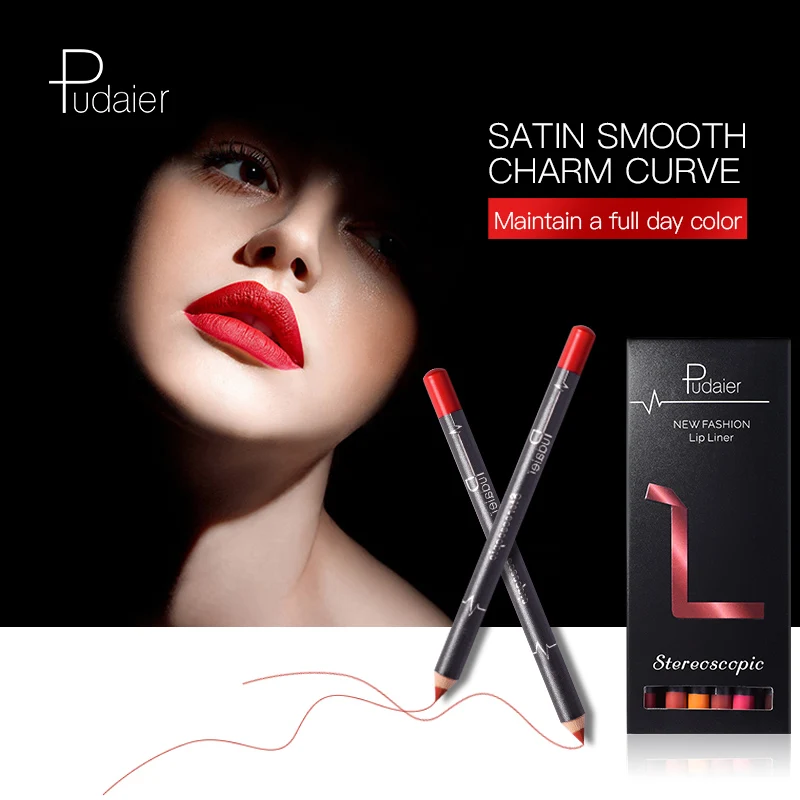 

12 Colors / Set Of Sexy Matte Lipstick Pen Lip Liner Lip Liner Nude Color Does Not Take Off Makeup Lip Liner Set Makeup Tools