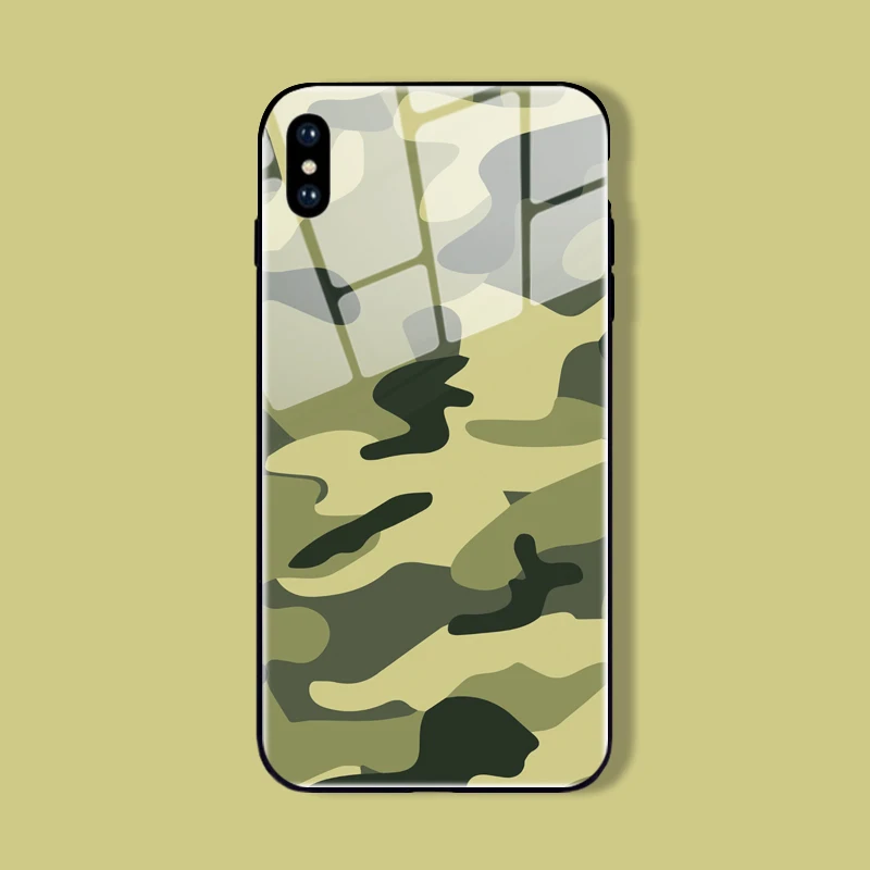 x xr xs max case for iPhone5 5s SE glass camouflage cover iPhone 11 pro 5 6 6s 7 8 plus shockproof full protect hard |