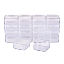 18 шт./компл. прозрачная коробочка из пластика с крышкой квадратный чехол для ногтей для упаковки ювелирных изделий, органайзер для хранения