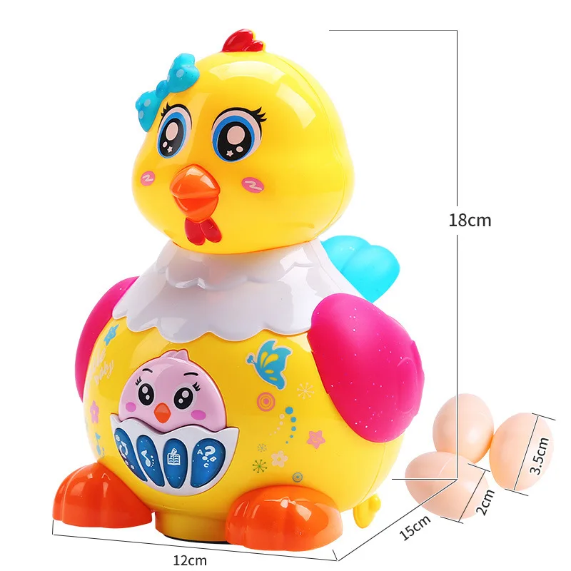 

Lay Eggs Hen Electric Universal Wheel Colorful Light And Sound lewin Children'S Educational Funny Baby Egg Toy