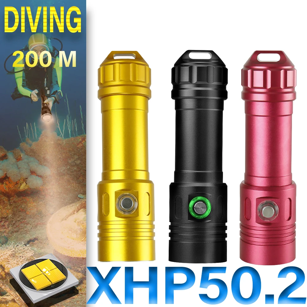 20000LM XHP50.2 underwater 200M diving flashlight toch Rechargeable 18650 battery High power led flashlights hunting lantern | Освещение