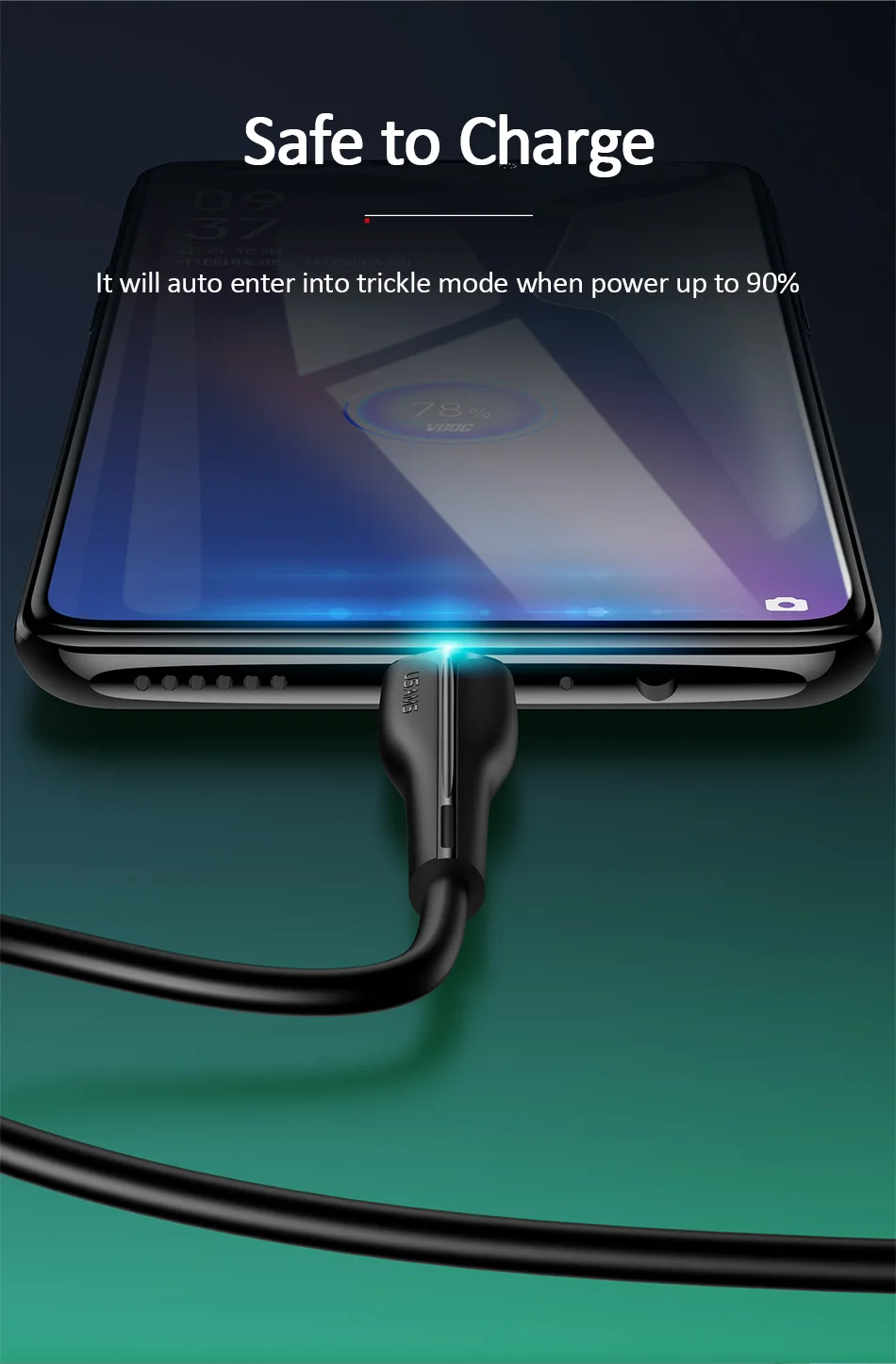 USAMS 4A Micro кабель Quick Charge microusb кабель для зарядки данных Шнур для OPPO R15 R11s R11 plus R9 R7 зарядный кабель