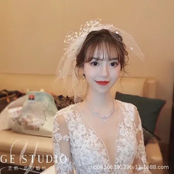 

Beautiful Pearl Veil Bridal Veil Cathedral Wedding Veil with Pearls 2019 Bride Accessories Menyasszonyi fatyol