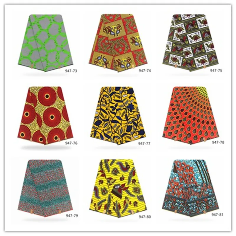 

Veritable guaranteed 100% Cotton real dutch wax high quality pagne ducth wax 6yards african ankara sewing fabric 947