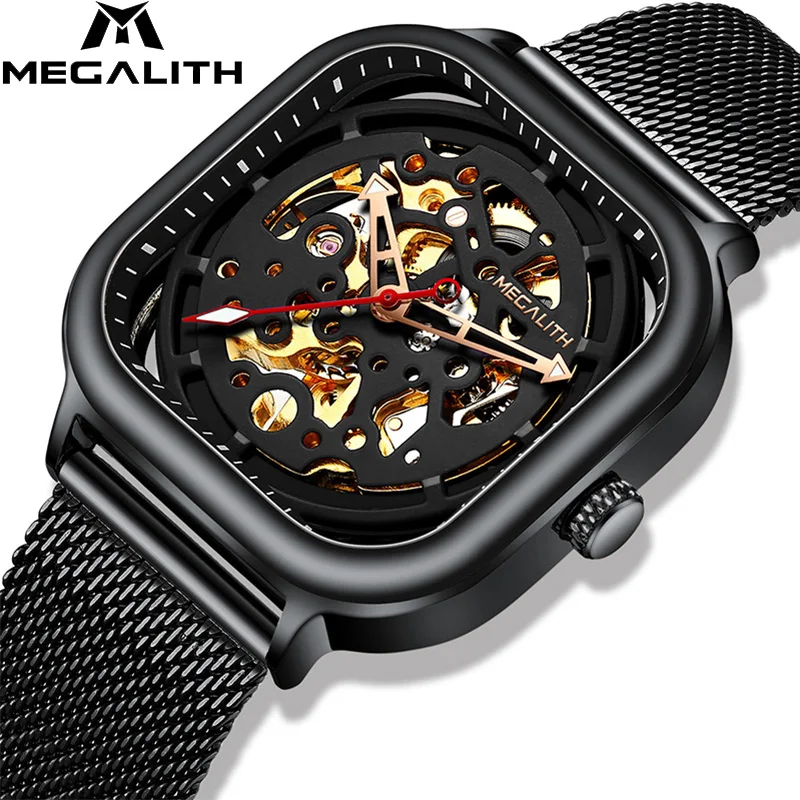 Мужские автоматические механические часы MEGALITH 2019 модные мужские спортивные