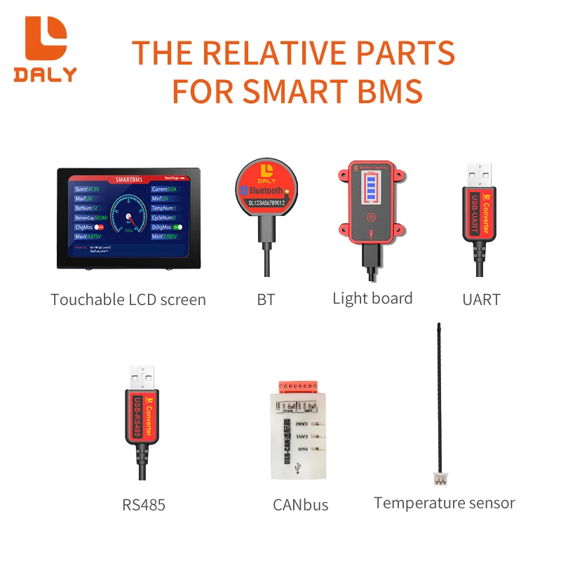 Daly Smart BMS аксессуары сенсорный экран управления ЖК-дисплей CAN-шина и световая