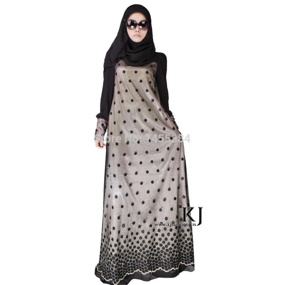 2017 новая одежда в горошек ислам беспорядок + атлас якорь вышивка пайетками