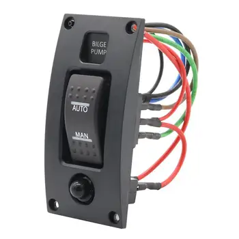 

12-24V Bilge Pump Switch Alarm Waterproof Ship Deck Cleaning Control Panel for Boat Bilge Pumps on/off/on Switch Panel