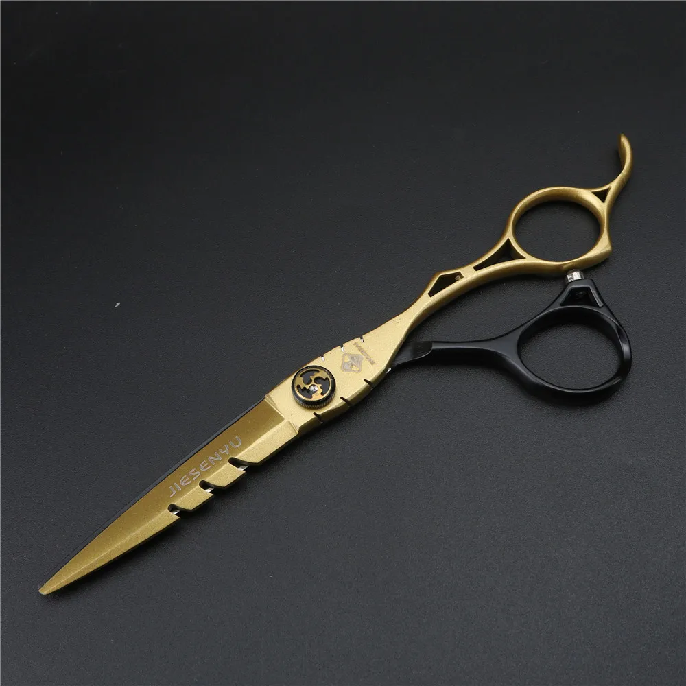 Gold Cutting2 Японские Ножницы 6,0 дюймов Черные ножницы для правой руки Уход за волосами удобные и простые в использовании идеальные стрижки волос - Цвет: Gold Cutting2