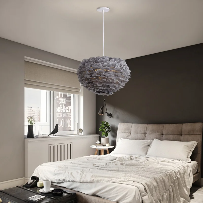 Подвесной светильник с перьями, современный подвесной светильник в скандинавском стиле, Романтический подвесной светильник для кухни, столовой, подвесной светильник с перьями