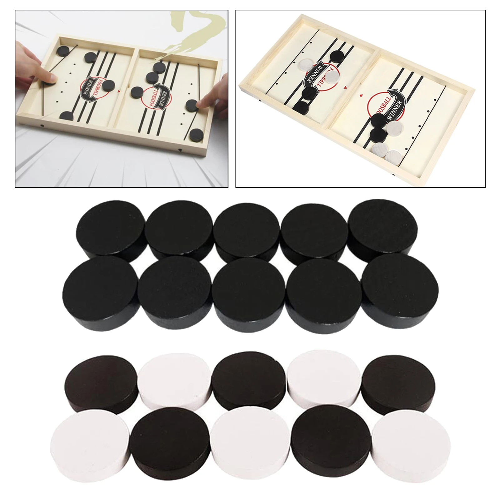 Gioco Veloce del Disco da Fionda, Hockey con Fionda, Divertente gioco da tavolo su ghiaccio con biliardino vincente in legno, interattivo per genitori e figli