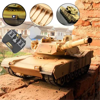 

1/24 RC Tank 27MHZ 40CM USA Airsoft RC Car Tank With Light Sound Military Vehicle Model Toys Military Battle Sound
