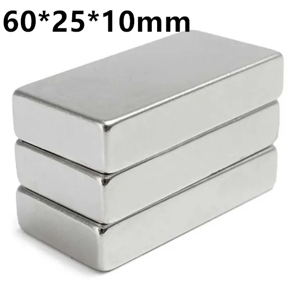 1 шт. Квадратный Блок кубом Magnet60x25x10mm мощный редкоземельный магнит Неодимовый N52