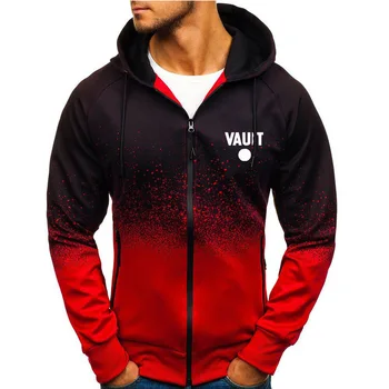 

New Fashion Jacket Men Casual Gradient color Hooded Sweatshirts zipper Hoodies Man Clothing XC