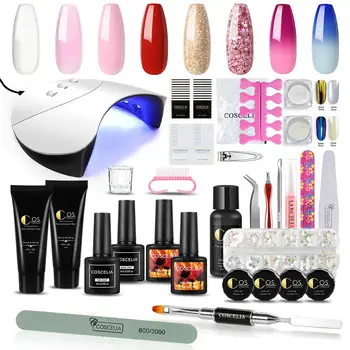 

COSCELIA Nail Kit Nail Art Decorations All For Manicure Gel Nail Kits With Lamp Nail Kit Professional Set Nail Art Tool