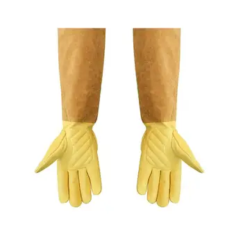 

1 Pair Cowhide Beekeeping Gloves Anti-Stab Anti-Cut Gloves Outdoor Working Gloves Beekeeper Protective Clothing Accessories