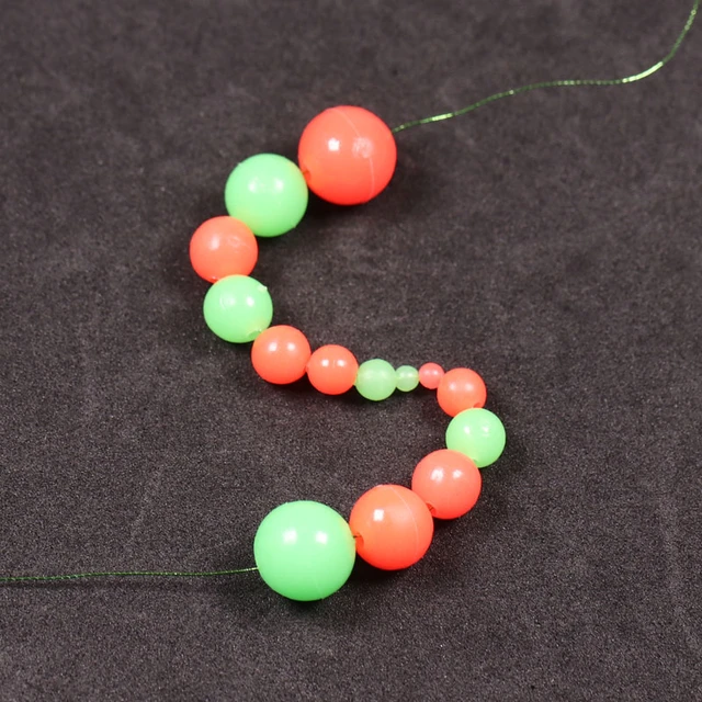 1000/3000PCS Red Green Round Soft Rubber Luminou Fishing Beads