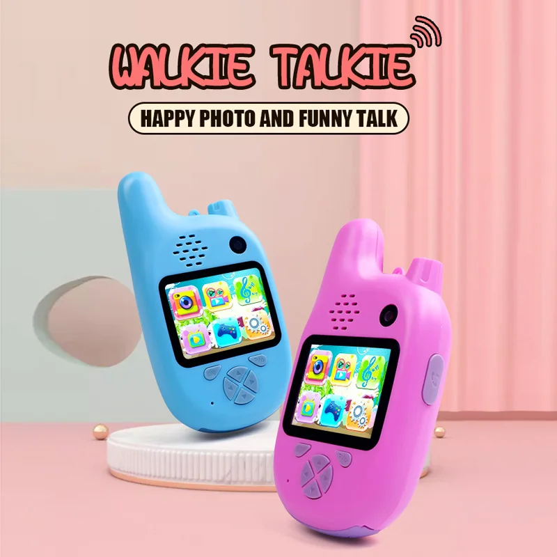 2-в-1 иди и болтай Walkie Talkie “иди и Малыш Детская электрическая игрушечная HD Камера Портативный мультфильм анти-дрожания видеокамеры подарки для детей мини Портативный
