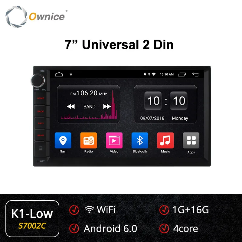 Ownice K3 K5 K6 Android 9,0 Octa 8 ядерный радио 2 DIN 4 Гб ОЗУ 64 Гб ПЗУ универсальное gps РАДИО WiFi поддержка 4G LTE сеть DAB+ без DVD - Цвет: S7002 K1-Low