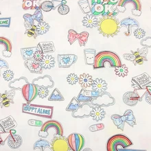 140 см ширина велосипеда/пчелы/лук/Радуга печатных хлопок ткань для мальчиков и девочек платье комплект постельного белья домашний штора детская одежда