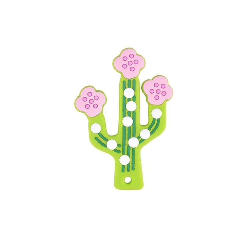 Silicone teether 3 Новинка, Детские Прорезыватели, Пищевая силиконовая форма кактуса, сделай сам, цепочка для соски, 3C сертификация, Детские Прорезыватели, игрушка для новорожденных, подарок - Цвет: Silicone teether 3