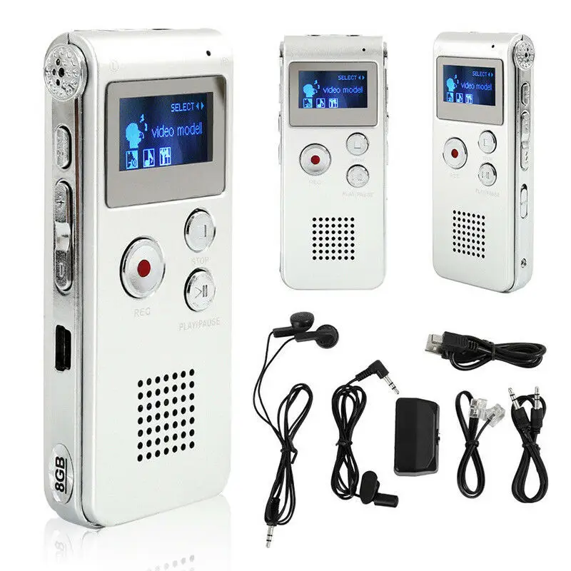 PYMH перезаряжаемый 8 ГБ Цифровой аудио/Звук/Диктофон MP3-плеер USB