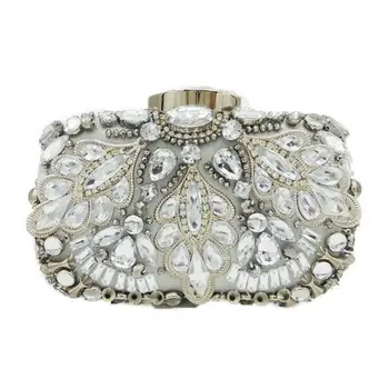 

Vintage Beaded Women Clutch Evening Bags Wedding Dinner Party Handbag Chain Shoulder Bag L9BE