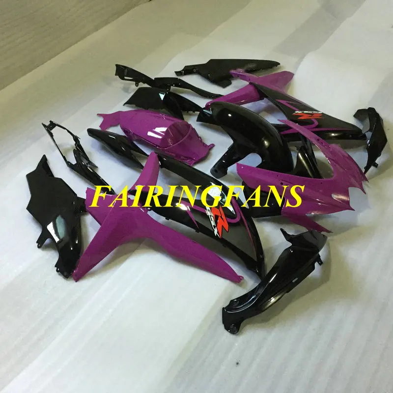 Литья под давлением обтекатель комплект для GSXR600 750 K8 08 09 GSXR 600 GSXR750 2008 2009 ABS фиолетовый черный Обтекатели кузова+ подарки SA57