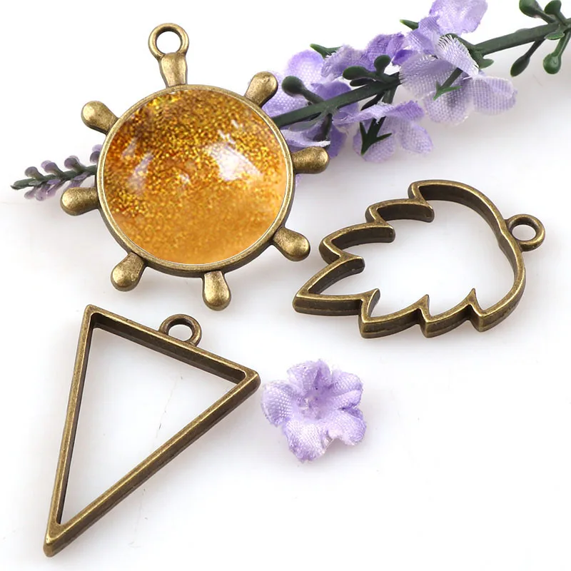 Vintage-volante-folha-de-bronze-antigo-metal-oco-quadro-conector-encantos-pingente-diy-j-ias-descobertas