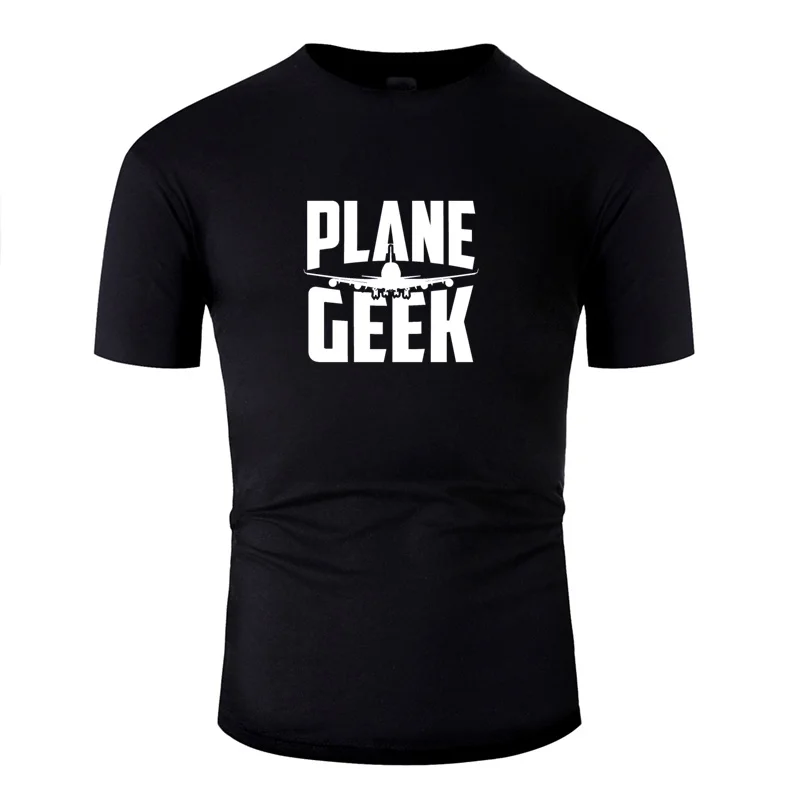 Персонализированные досуга авиация самолет Geek Для мужчин футболка 100% хлопковые