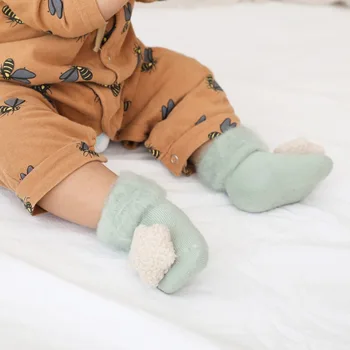 

0~1 Years Old Children's Slipper Socks Baby Slipper Socks Autumn/winter Casual Cartoon Stereo Doll Thickened Non-slip Warm