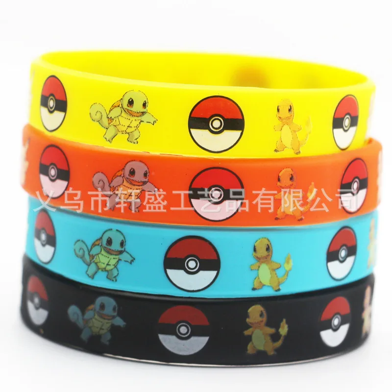 

New Style Anime Pokemon Go Pikachu Elf Silica Gel Bracelet Pokemon Sports Hand Jewelry