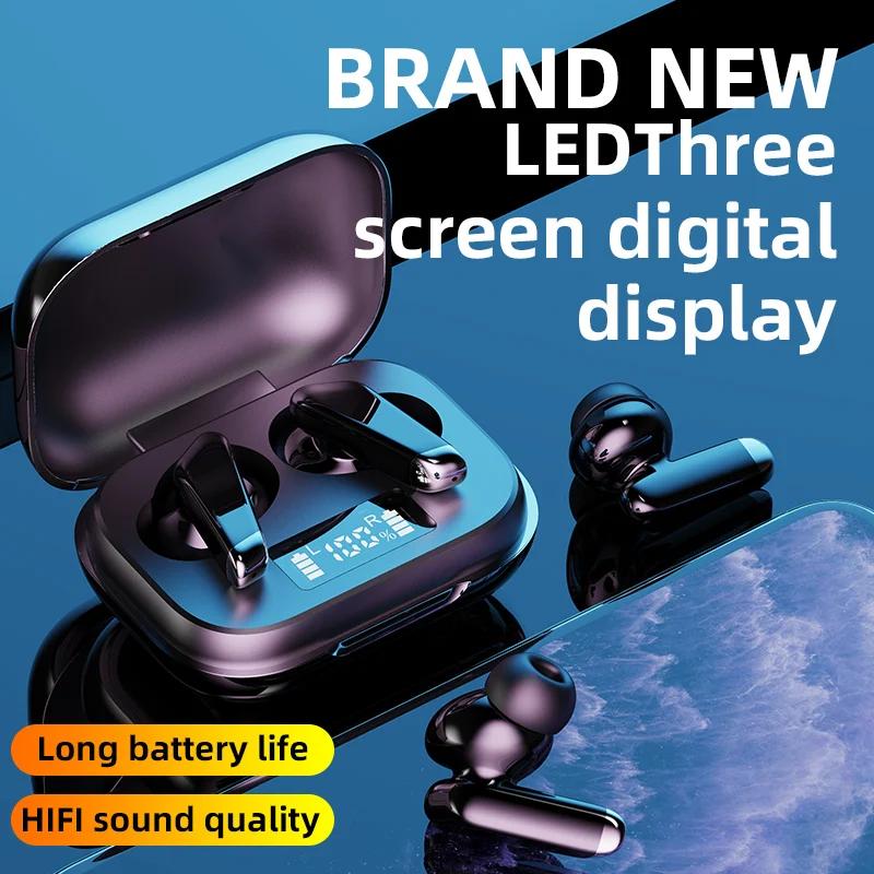 Мини наушники вкладыши TWS Bluetooth 5 0 Беспроводной светодиодный 9D Hi Fi стерео