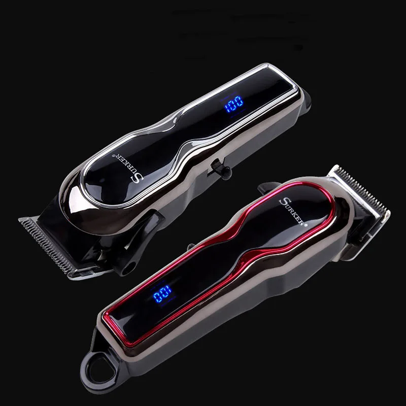 Surfer электрическая машинка для стрижки волос SK-6001cordless для ребенка с ЖК-дисплеем, кнопка микро регулировки, электрическая машинка для стрижки волос, триммер для бороды