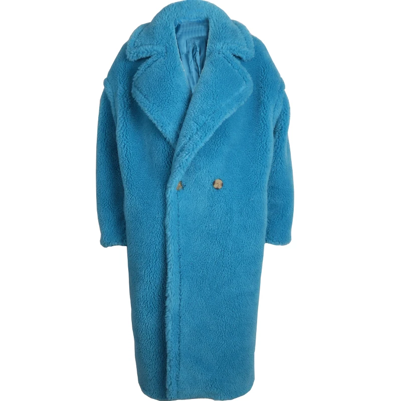 Плюшевый мишка пальто шерсть пальто Длинная зимняя одежда