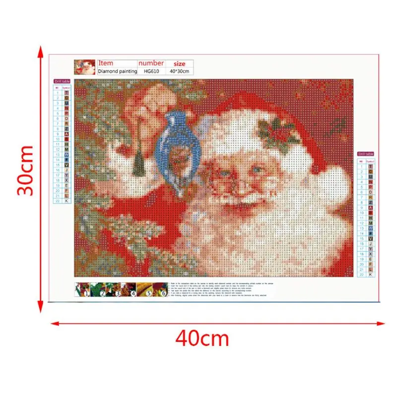 Christmas Santa DIY 5D Full Drill Diamond Painting Embroidery Cross Stitch Kit Rhinestone Crystal Home Decoration Crafts