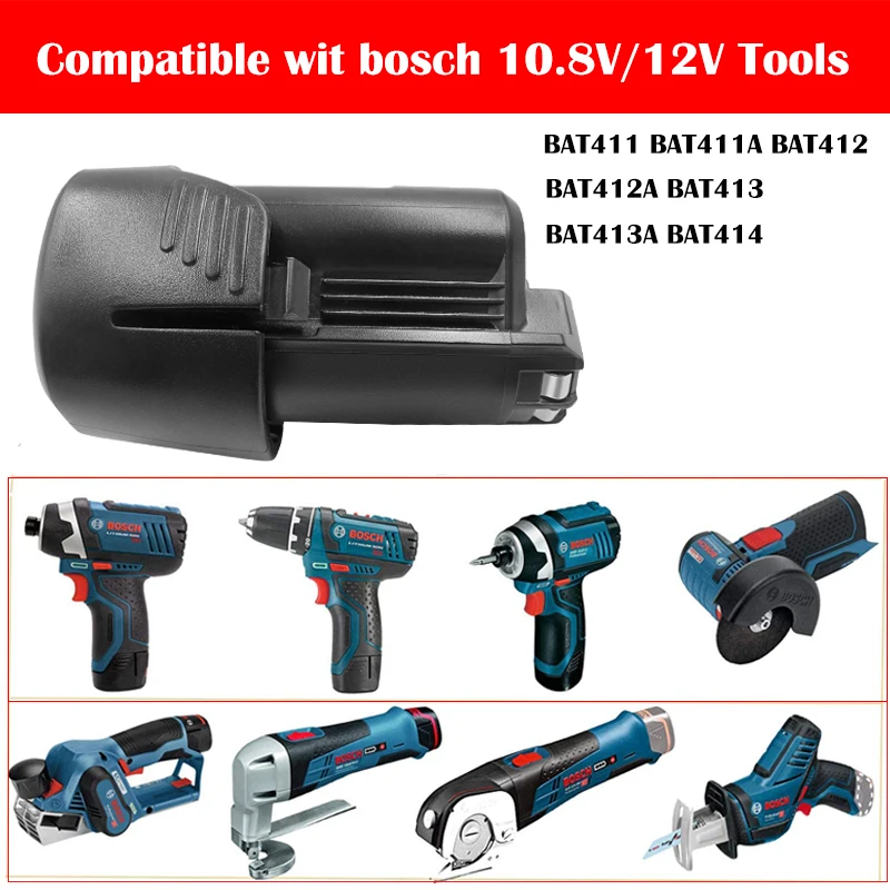 3000mAh 10 8 V 12V li ion BAT411 перезаряжаемая батарея для BOSCH BAT412A BAT413A Φ 2607336013 2607336014