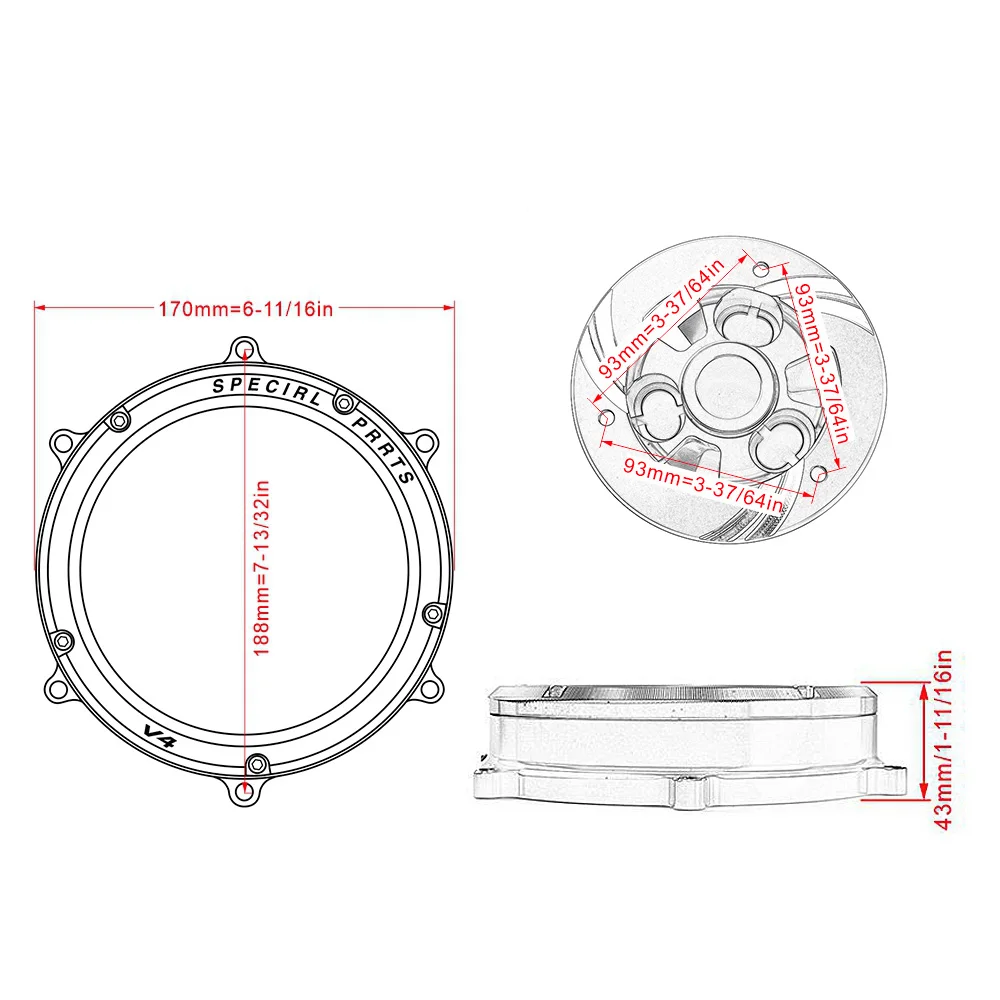 Для поездок на мотоцикле Ducati 959 1199 1299 Panigale R S мотоциклетные CNC покрытие моторного сцепления пружинный фиксатор прозрачный Давление пластина