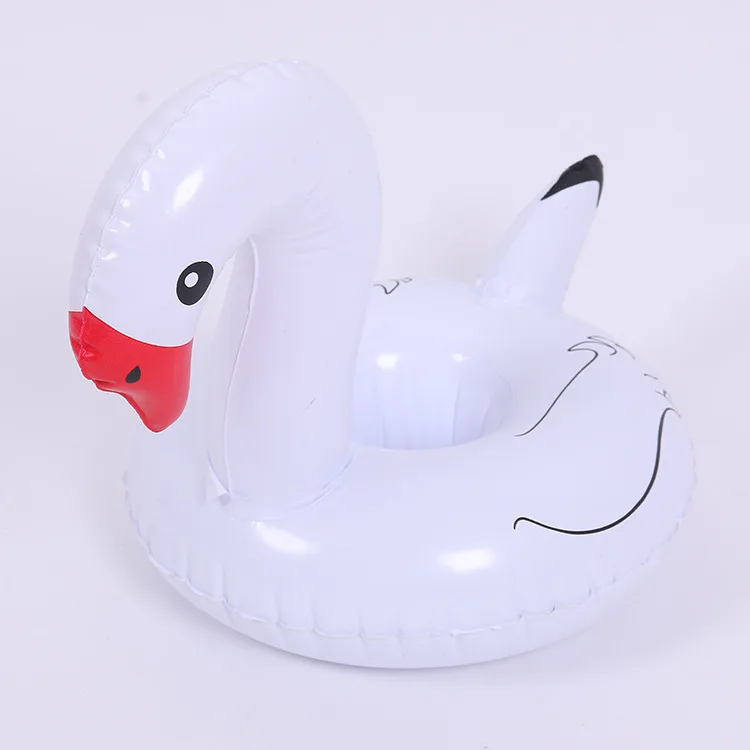 

INS Hot Selling Black And White Swan Cup Holder Inflatable Water Coasters Floating Beverage Cup Saucer