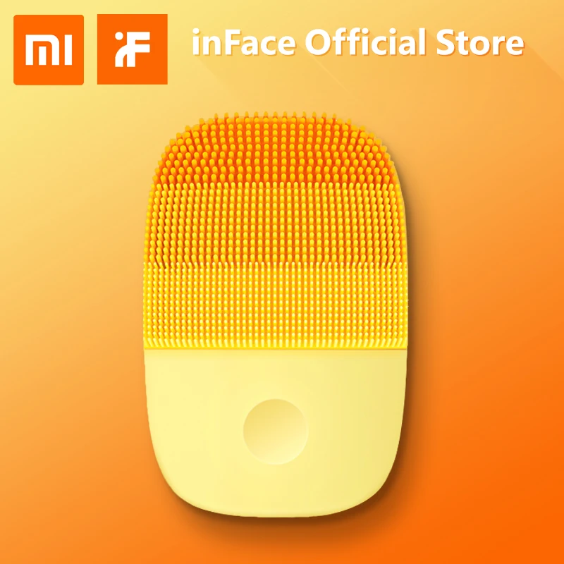 Yellow Ограниченная серия) InFace глубокое очищение лица щетка для чистки лица Mijia водонепроницаемый силиконовый Электрический звуковой очиститель Xiaomi цепь поставки - Цвет: Yellow