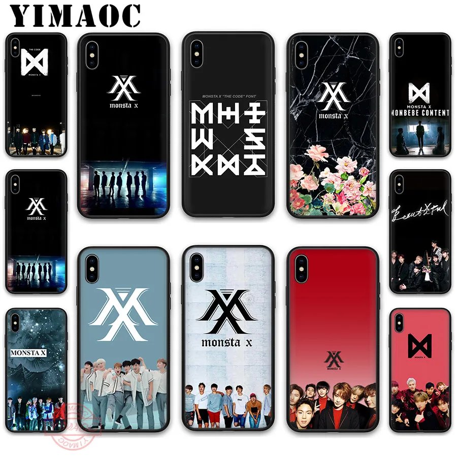 

YIMAOC MONSTAX Monsta X kpop Soft Silicone Case for iPhone 11 Pro XR X XS Max 8 7 6 Plus 5S SE 7Plus 8Plus 11 Pro Max