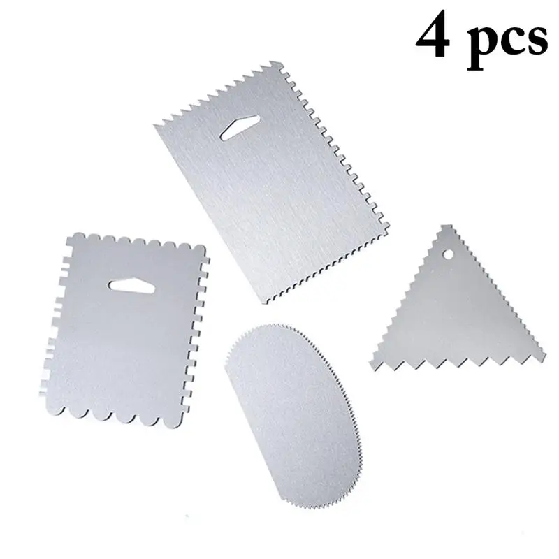  4pcs Cream Scraper Irregular Teeth Edge DIY Scraper Cake Decorating Fondant pastry cutters Baking S