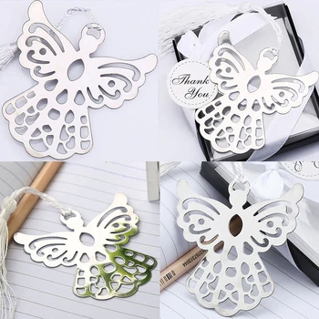 

Stainless Steel Silver Guardian ANGEL Bookmark Tassel Page Marker Ribbon Box