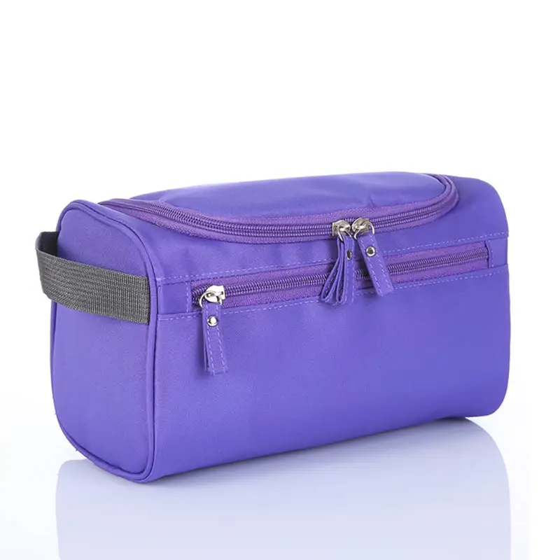 1 шт. водонепроницаемая сумка для макияжа, большой органайзер, косметичка, дорожная сумка для мытья, женская и мужская дешевая косметичка, нейлон - Цвет: Фиолетовый